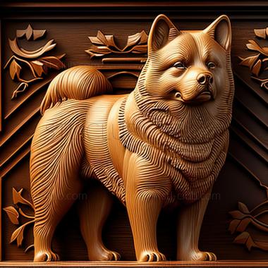 3D model st American Akita dog (STL)